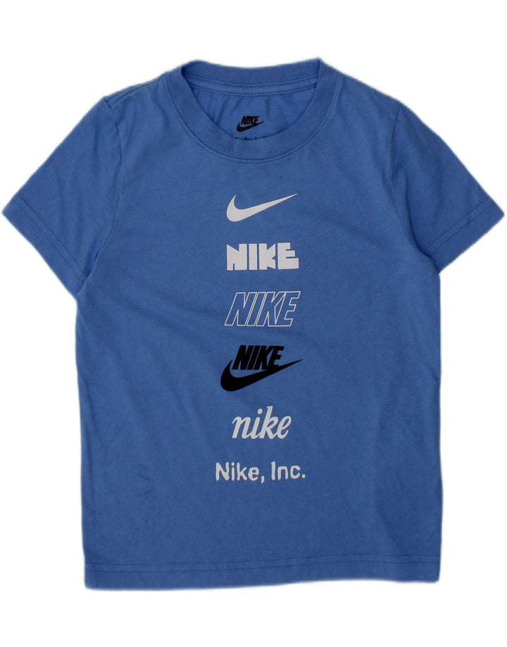 NIKE Boys Graphic T-Shirt Top 4-5 Years Small  Blue Cotton Vintage Nike and Second-Hand Nike from Messina Hembry 
