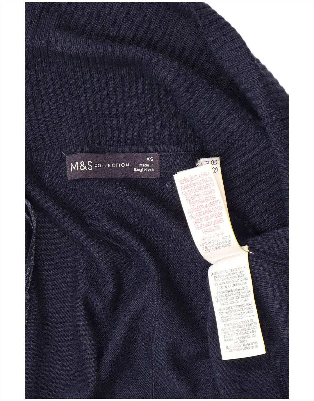 MARKS & SPENCER Γυναικείο Longline ανοιχτό πουλόβερ ζακέτα UK 6 XS Navy Blue