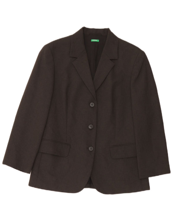 Benetton Γυναικείο Μπουφάν Blazer με 3 κουμπιά IT 44 Medium Grey Polyester
