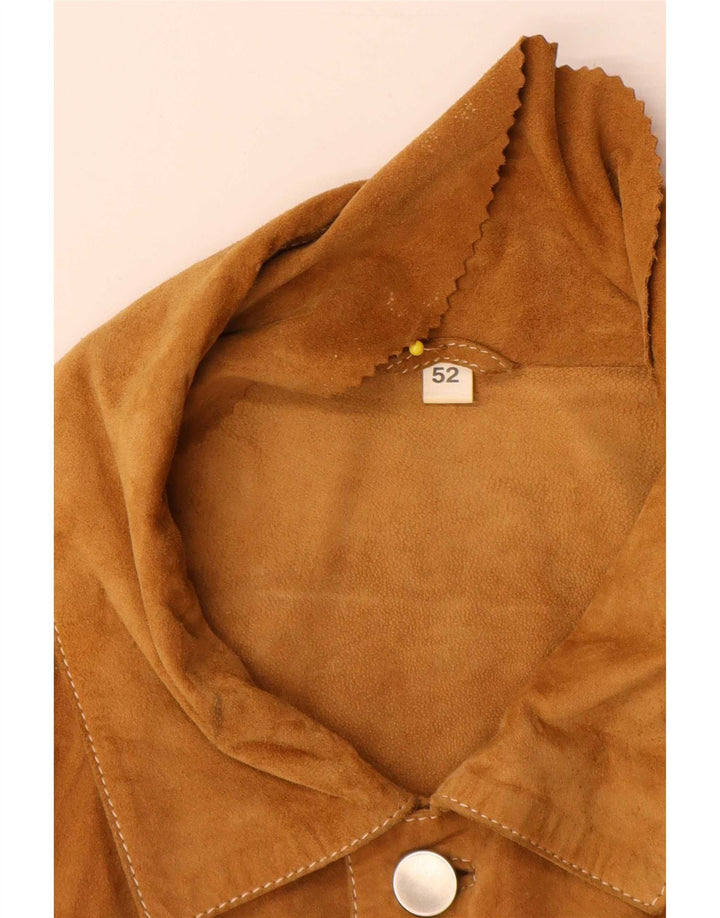 Vintage Ανδρικό Suede Jacket IT 52 XL Beige Leather