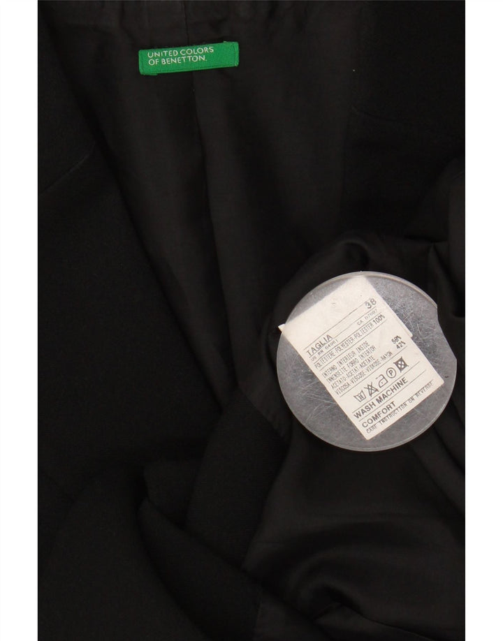 BENETTON Womens 3 Button Blazer Jacket IT 38 XS Black Polyester