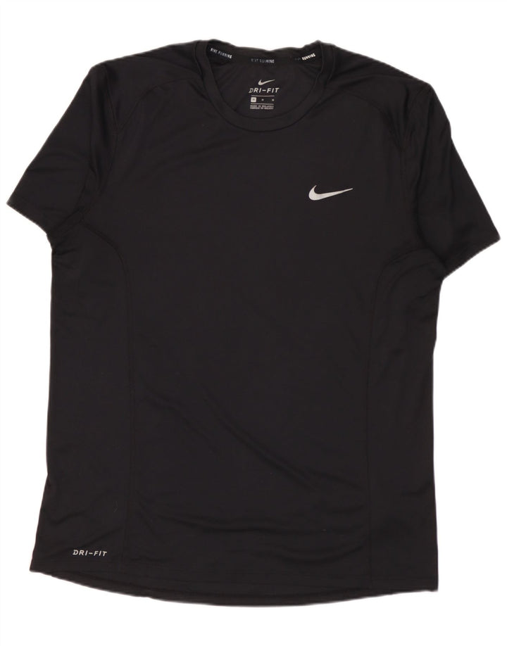 Ανδρικό T-Shirt Nike Dri Fit Top από μεσαίο μαύρο πολυεστέρα