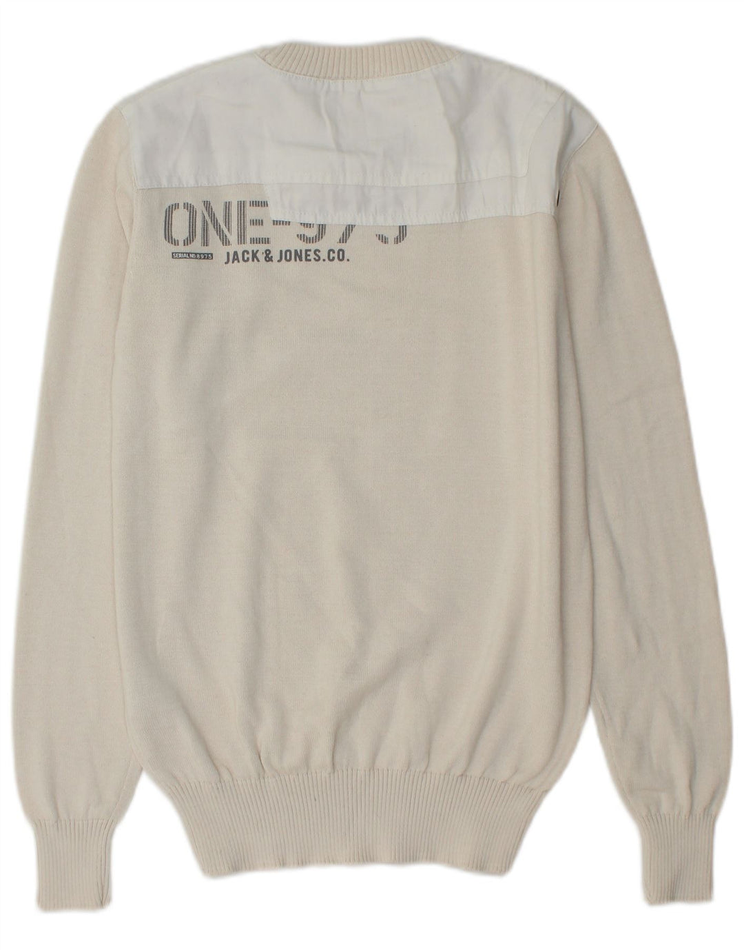 Ανδρικό πουλόβερ JACK & JONES Graphic Crew Neck Jumper Small Off White