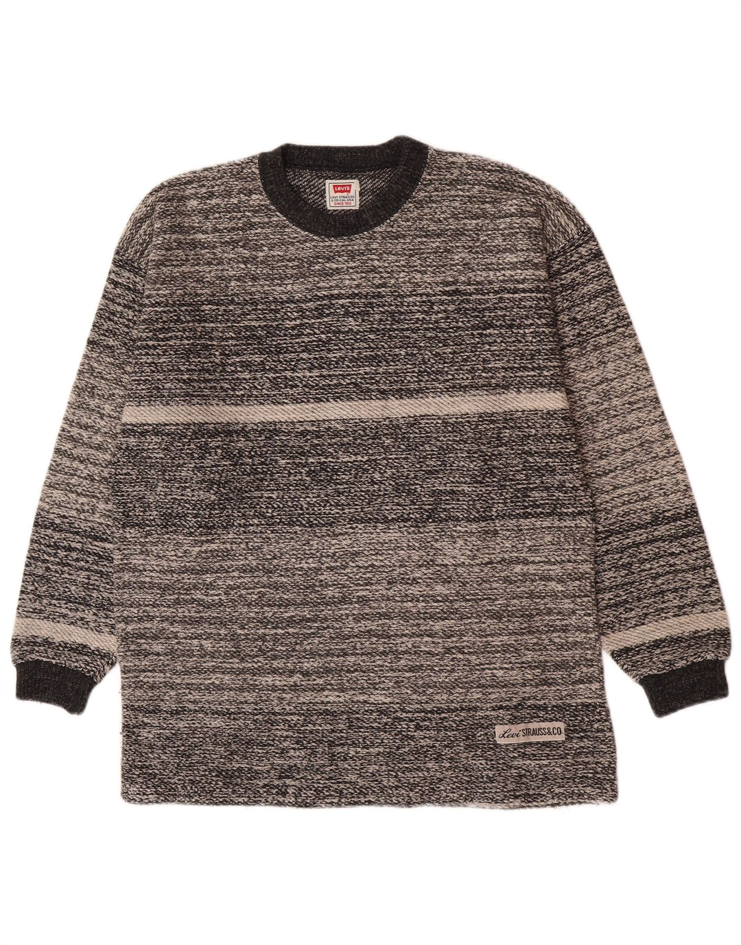 Ανδρικό πουλόβερ Levi's Crew Neck Jumper Βαμβακερό μεσαίο γκρι ριγέ