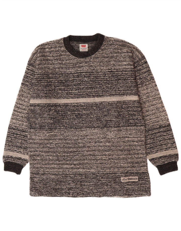 Ανδρικό πουλόβερ Levi's Crew Neck Jumper Βαμβακερό μεσαίο γκρι ριγέ