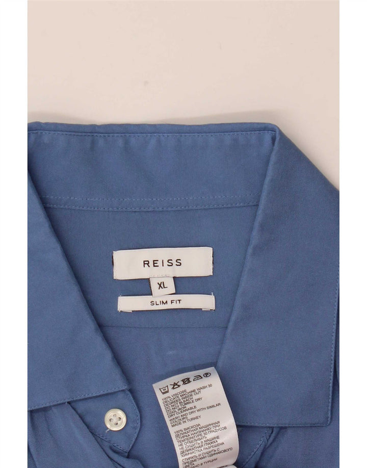 Ανδρικό πουκάμισο Reiss Slim Fit XL Blue Viscose