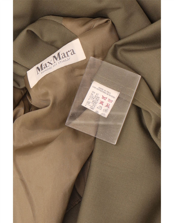 Max Mara Γυναικείο Πανωφόρι UK 14 Μεγάλο Χακί Μαλλί