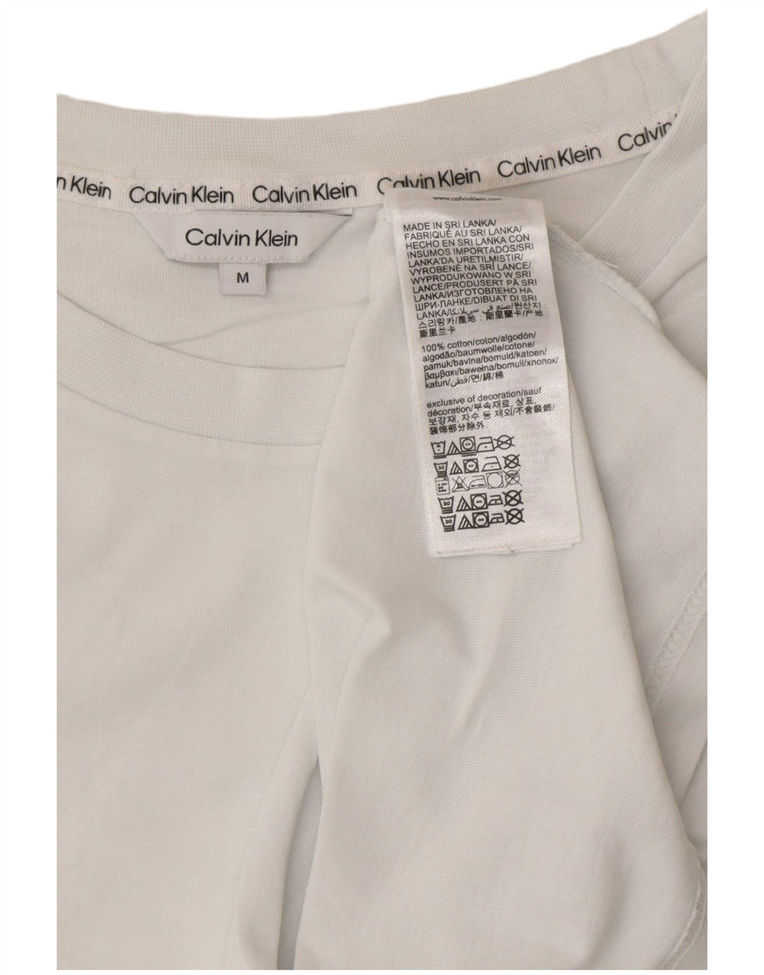 Ανδρικό γραφικό T-shirt CALVIN KLEIN Μπλουζάκι με μεσαίο λευκό βαμβάκι