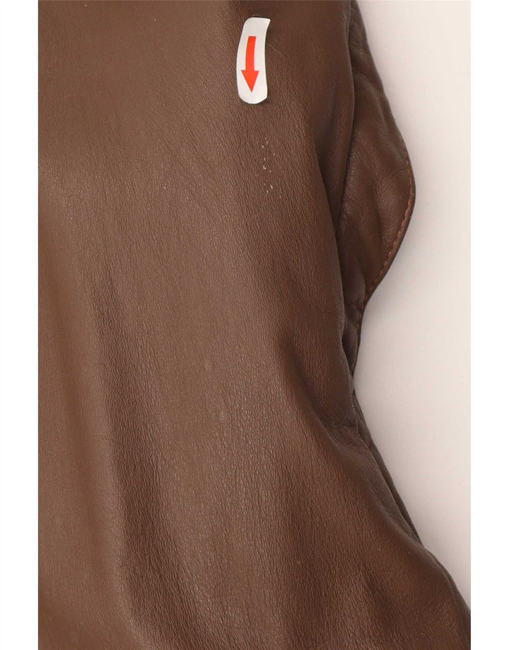 Vintage Ανδρικό Στρατιωτικό Δερμάτινο Μπουφάν IT 52 XL Καφέ