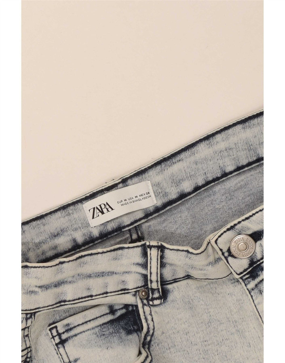 Zara Γυναικεία Τζιν Φούστα Μεσαίο W28 Μπλε
