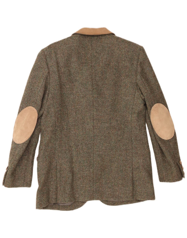 Vintage γυναικείο σακάκι με 4 κουμπιά σακάκι UK 12 Medium Khaki Colourblock