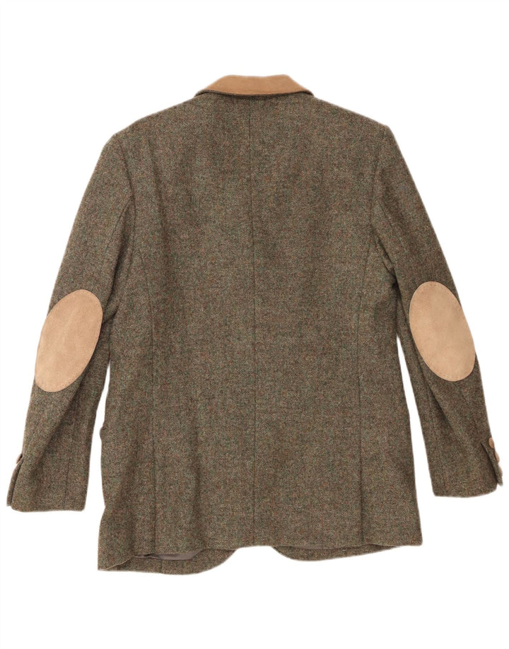 Vintage γυναικείο σακάκι με 4 κουμπιά σακάκι UK 12 Medium Khaki Colourblock