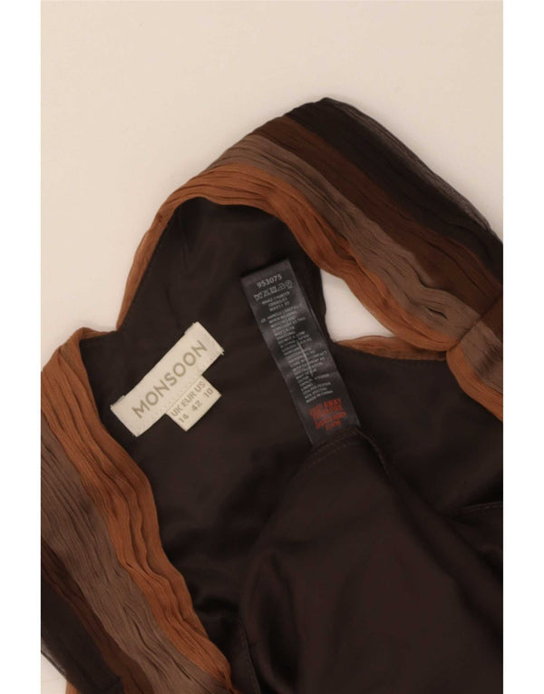 Γυναικείο φόρεμα Monsoon A-Line UK 14 Large Brown Colourblock Polyester