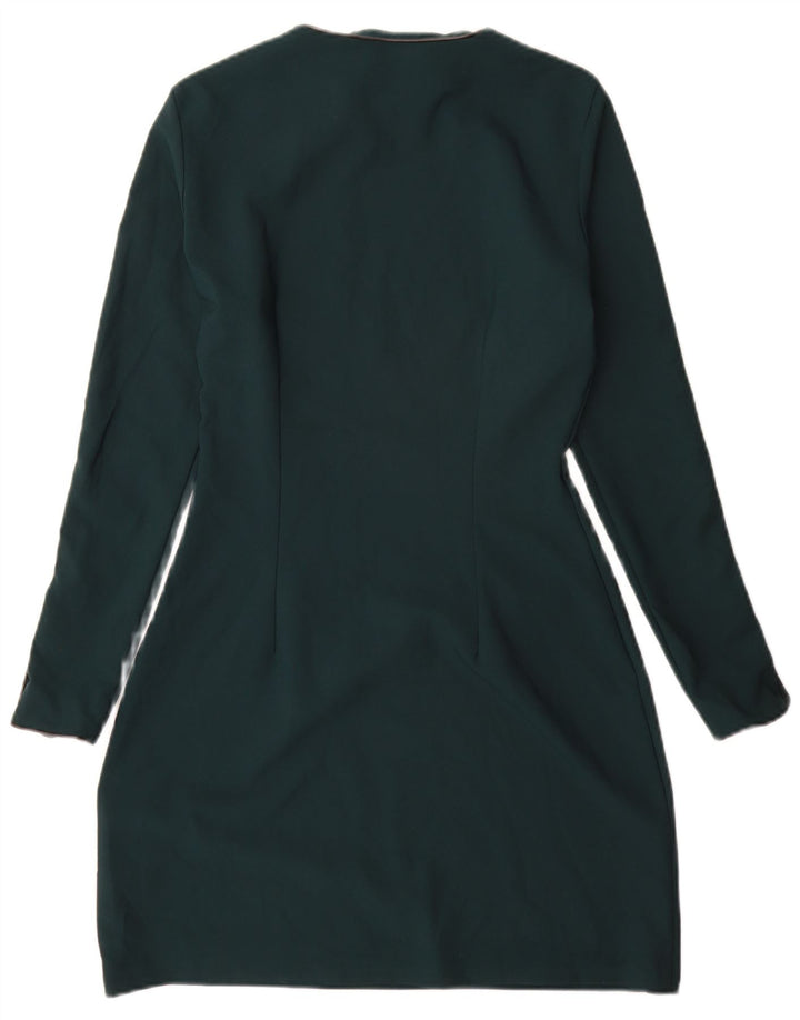 Zara Γυναικείο φόρεμα με μακρυμάνικη θήκη UK 10 Small Green Polyester