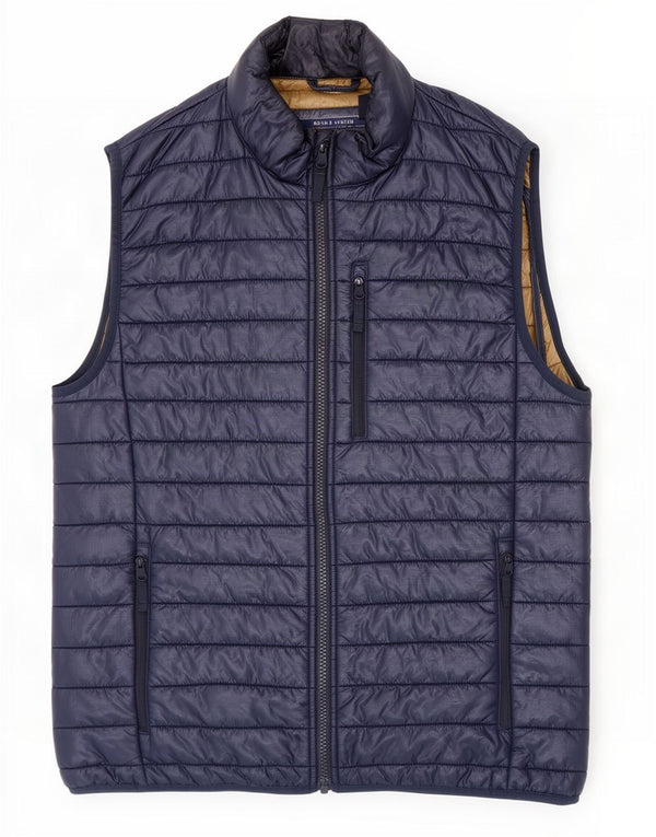 J. Crew Mens Padded Gilet UK 36 Small Navy Blue Nylon