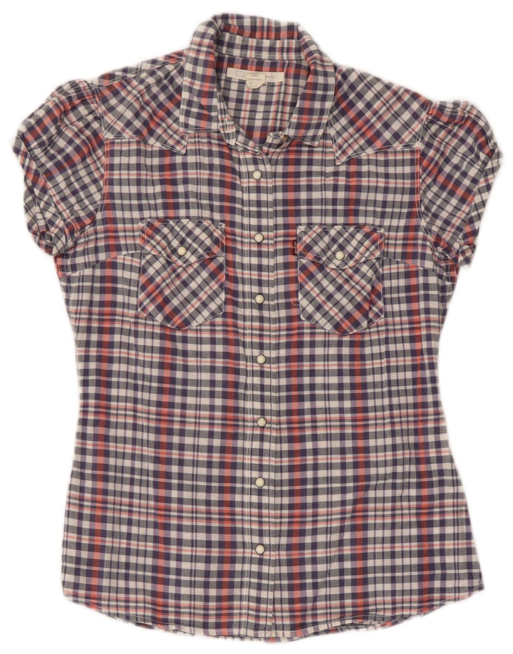 Γυναικείο κοντομάνικο πουκάμισο Levi's UK 10 Small πολύχρωμο βαμβακερό
