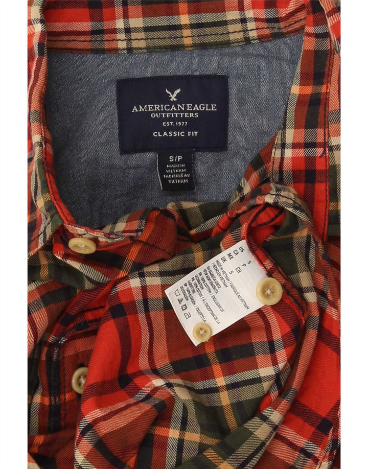 Ανδρικό φανελένιο πουκάμισο American Eagle Outfitters Κλασική Εφαρμογή Μικρό κόκκινο καρό