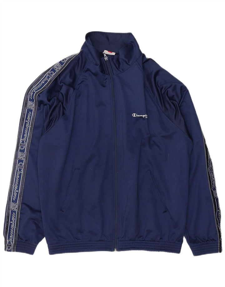 Champion Mens USA Graphic αθλητική φόρμα Top Jacket XL Navy Blue Polyester