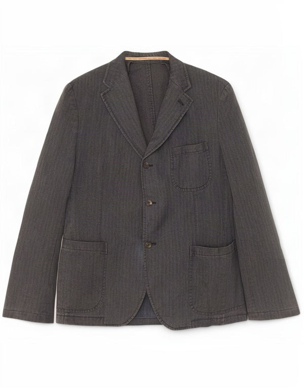 Vintage Ανδρικό σακάκι με 3 κουμπιά IT 52 XL Γκρι ρίγε βαμβακερό