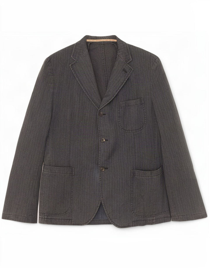 Vintage Ανδρικό σακάκι με 3 κουμπιά IT 52 XL Γκρι ρίγε βαμβακερό
