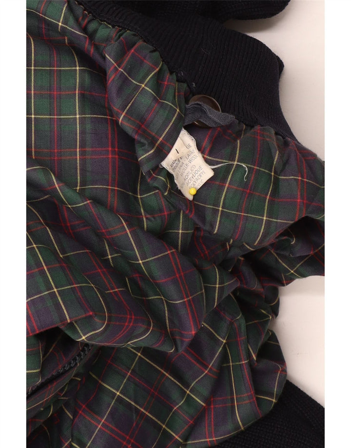 Vintage Ανδρικό πλεκτό Bomber Jacket UK 40 Large Black Wool