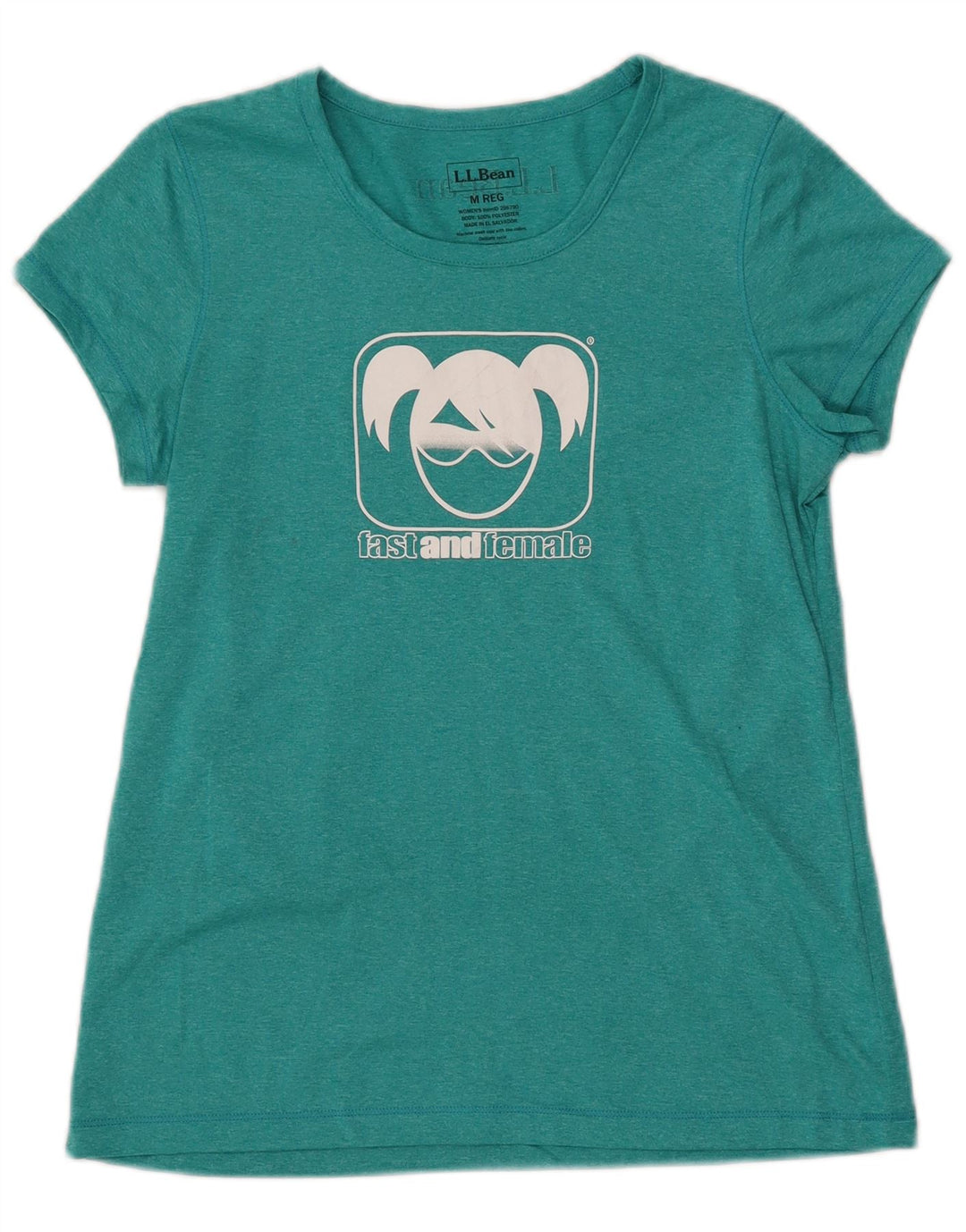 Γυναικείο γραφικό μπλουζάκι L.L.BEAN Top UK 12 Medium Turquoise Flecked