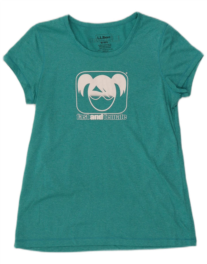 Γυναικείο γραφικό μπλουζάκι L.L.BEAN Top UK 12 Medium Turquoise Flecked
