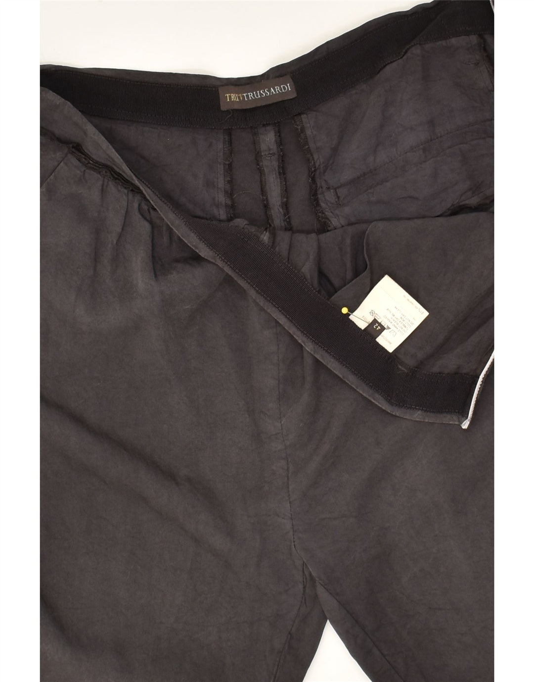 TRUSSARDI Womens Skinny Chino Trousers IT 42 Medium W30 L29  Grey Viscose | Vintage Trussardi | Thrift | Second-Hand Trussardi | Used Clothing | Messina Hembry 