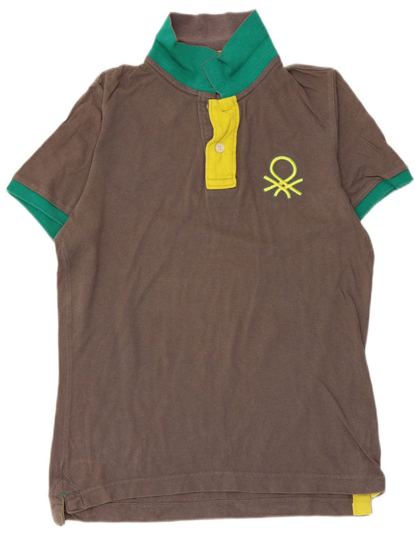 BENETTON Ανδρικό Πόλο Μπλουζάκι Μεσαίο Γκρι Βαμβακερό