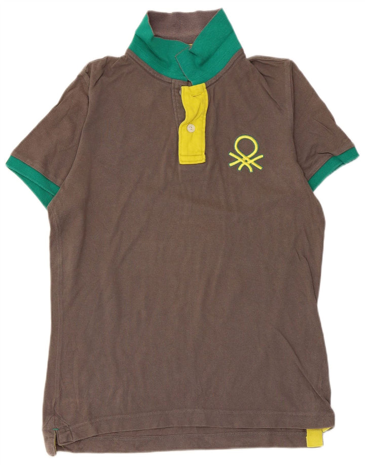 BENETTON Ανδρικό Πόλο Μπλουζάκι Μεσαίο Γκρι Βαμβακερό