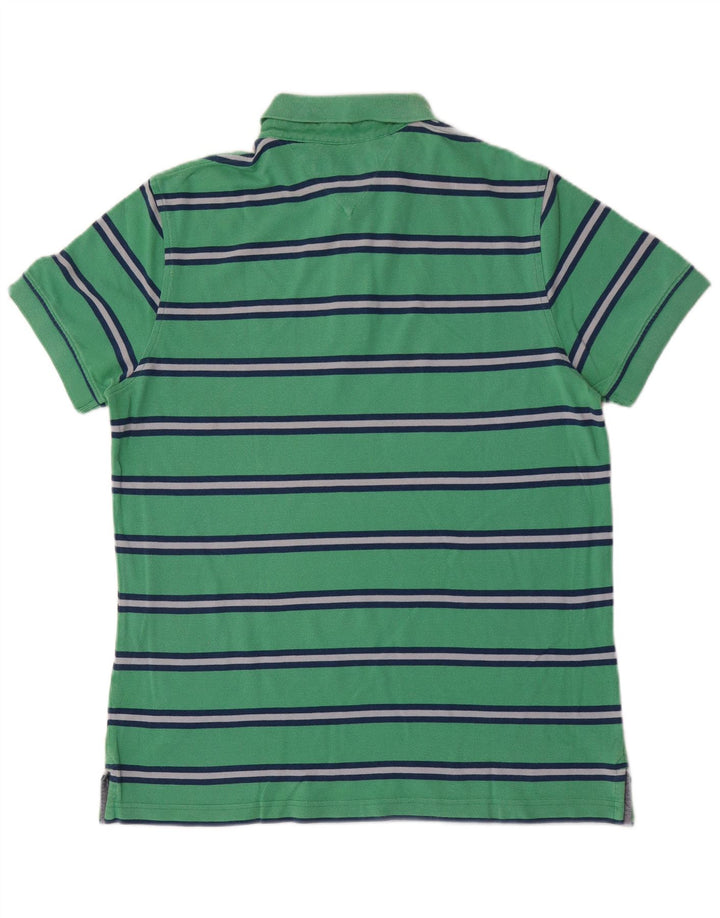 Tommy Hilfiger Ανδρικό πουκάμισο Polo Custom Fit με μεσαίο πράσινο ριγέ