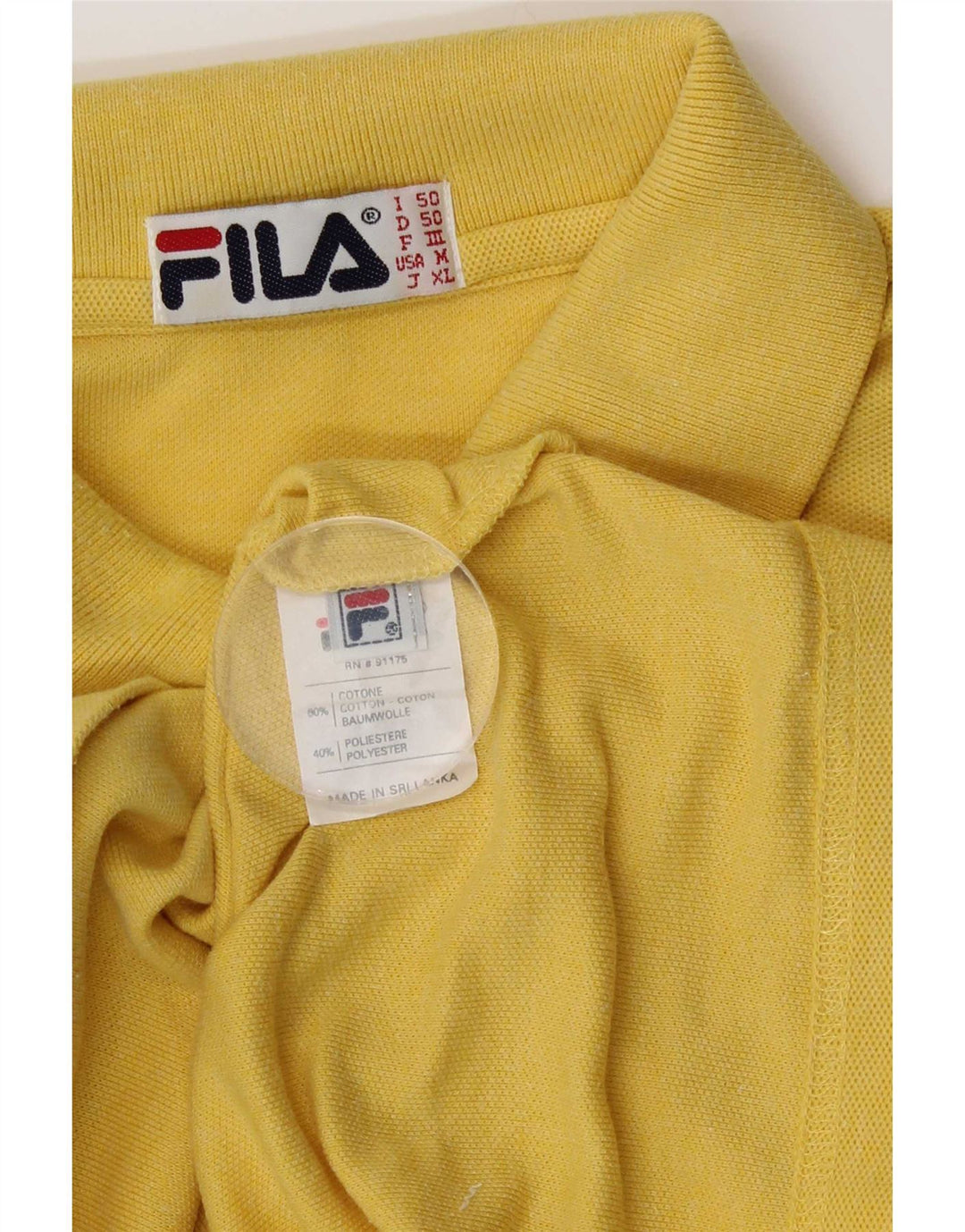 Ανδρικό πουκάμισο πόλο Fila IT 50 Μεσαίο κίτρινο βαμβακερό