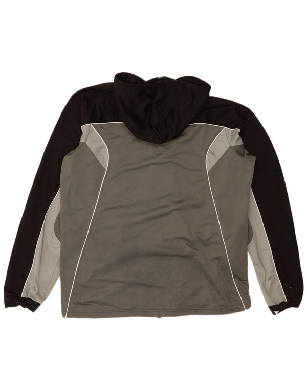 Ανδρικό πουλόβερ με κουκούλα με φερμουάρ ASICS XL γκρι Colourblock