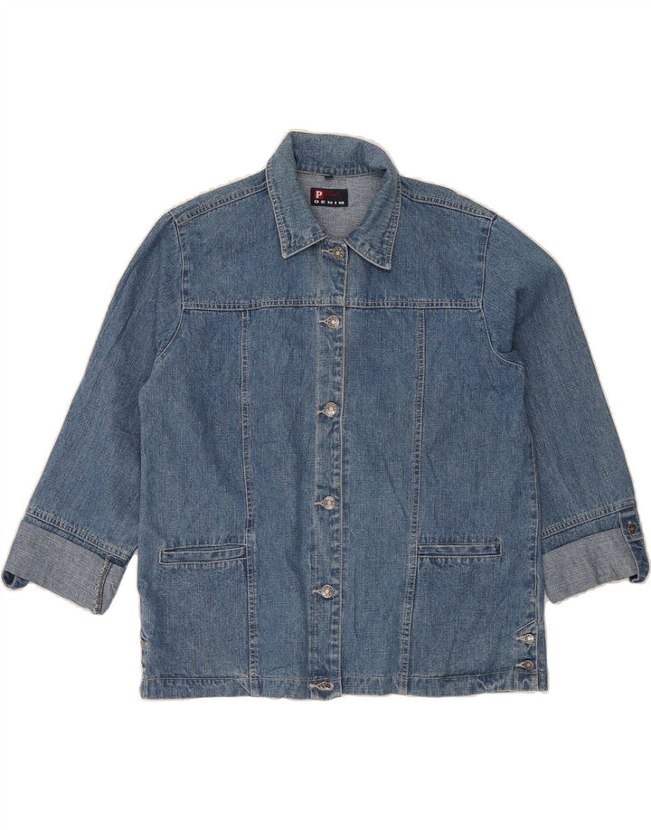 VINTAGE Womens Denim Jacket EU 42 Large Blue Cotton Vintage Vintage and Second-Hand Vintage from Messina Hembry 