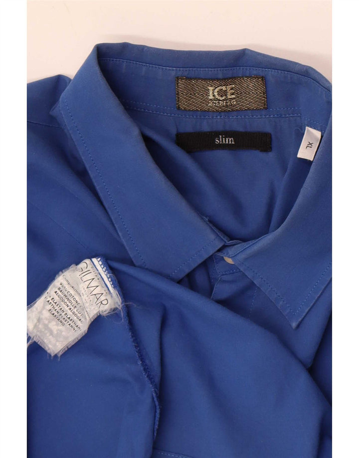 Ανδρικό πουκάμισο Iceberg Slim XL Μπλε βαμβακερό