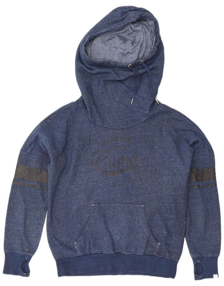 PUMA Γυναικείο Hoodie Jumper UK 12 Medium Navy Blue Flecked