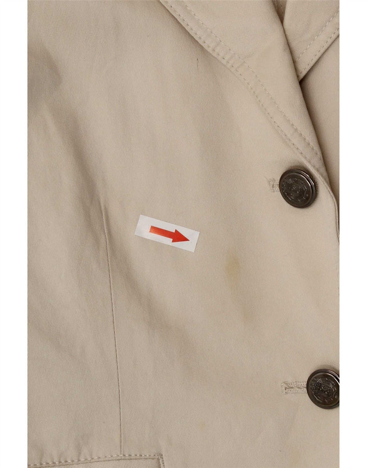 Massimo Dutti Γυναικείο σακάκι 2 κουμπιών UK 12 Medium Beige βαμβακερό