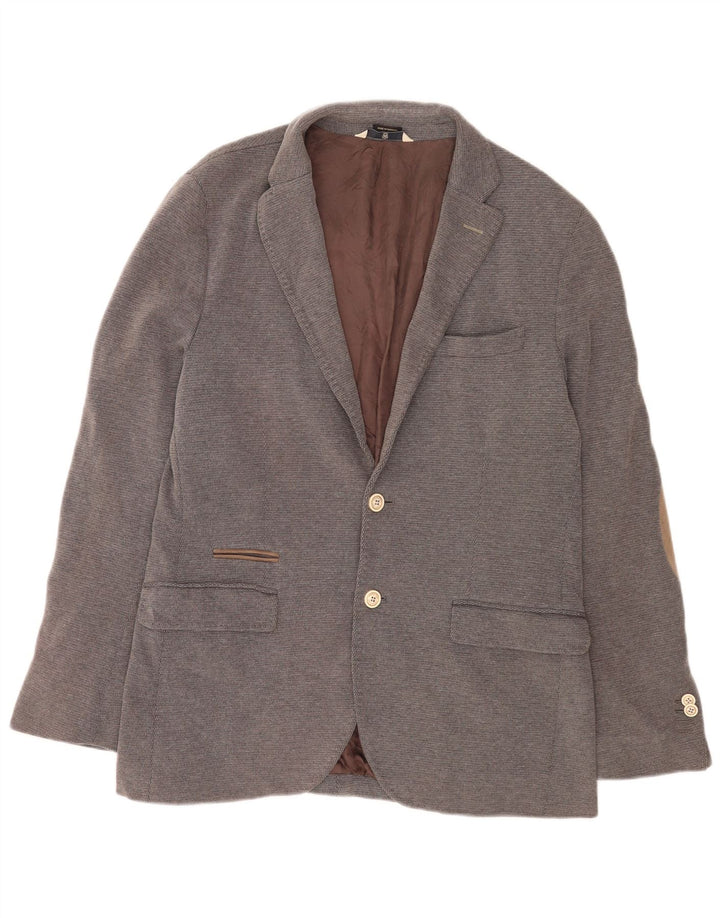 Massimo Dutti Ανδρικό σακάκι μπλέιζερ με 2 κουμπιά EU 52 μεγάλο γκρι βαμβακερό