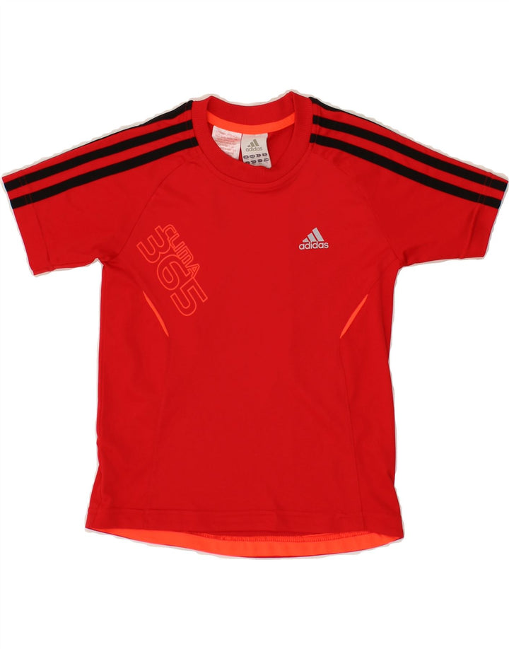 ADIDAS Boys Clima 365 Graphic T-Shirt Top 7-8 Years Red Polyester Vintage Adidas and Second-Hand Adidas from Messina Hembry 