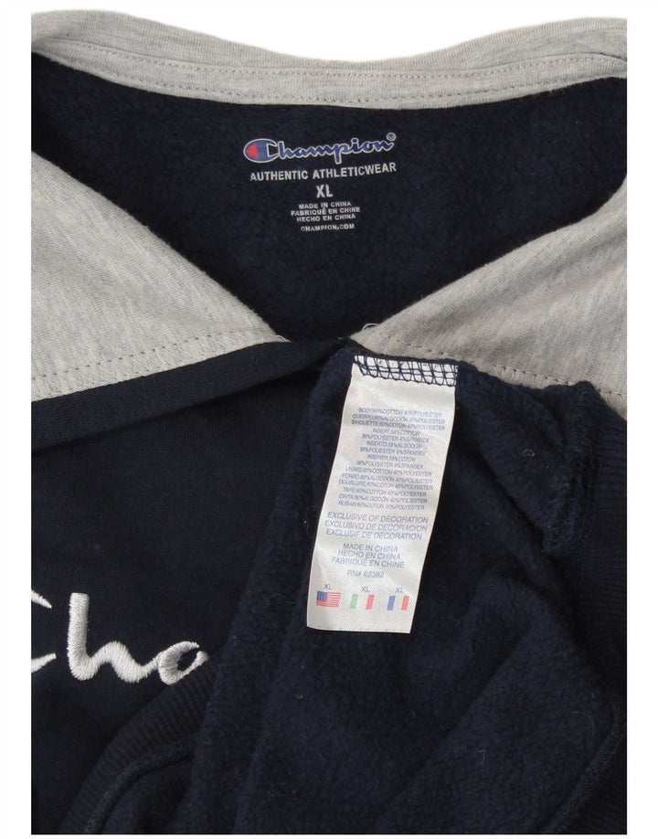 CHAMPION Γυναικείο Γραφικό Hoodie Jumper UK 18 XL Navy Blue Cotton