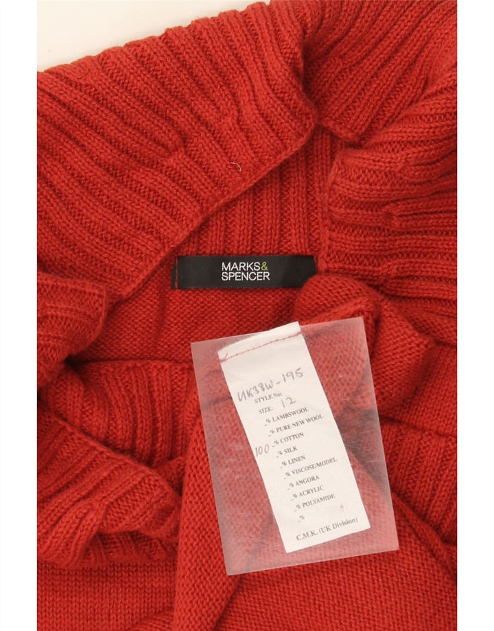Marks & Spencer Γυναικείο Crop Boat Neck Jumper πουλόβερ UK 12 Medium Red