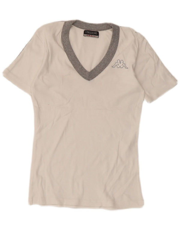 Kappa Γυναικείο T-Shirt Top UK 8 Small White Colourblock