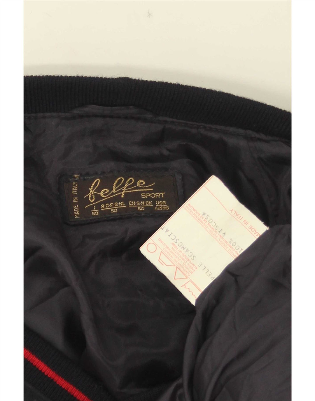 Belfe Ανδρικό Suede Bomber Jacket IT 50 Large Navy Blue Leather