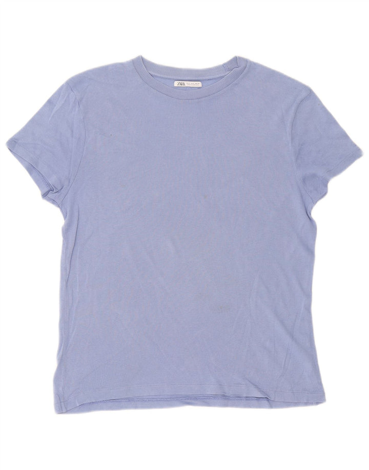 Zara Ανδρικό T-Shirt Top Μικρό Μπλε Βαμβακερό
