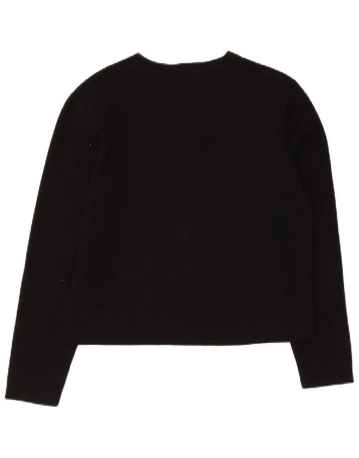 Zara Γυναικεία Ζακέτα Crop UK 12 μεσαία μαύρη βισκόζη