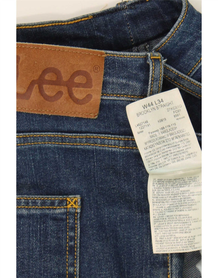 Lee Mens Brooklyn Straight Jeans W44 L34 Navy Blue Cotton