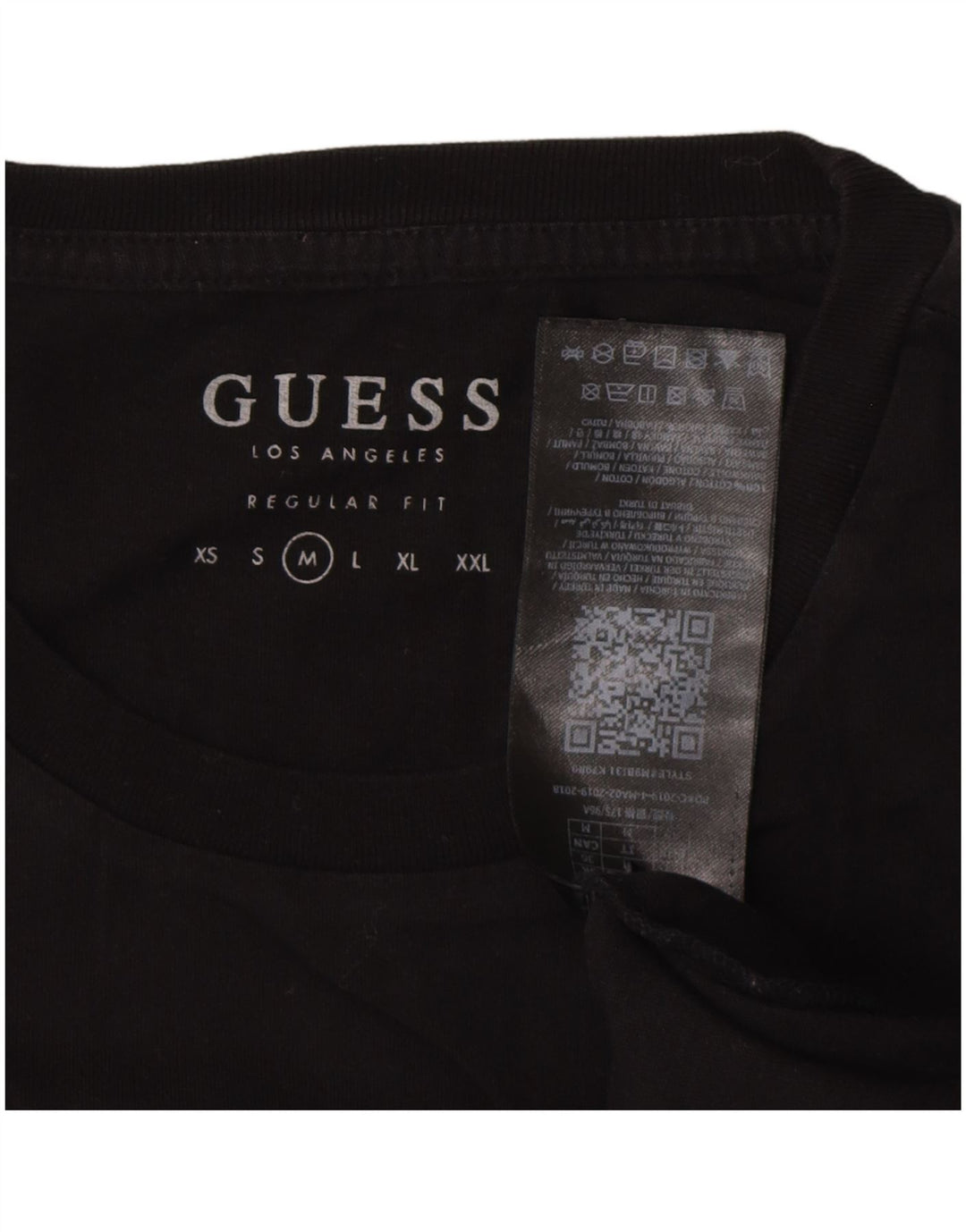 Ανδρικό γραφικό μπλουζάκι Guess Top Μεσαίο μαύρο βαμβακερό