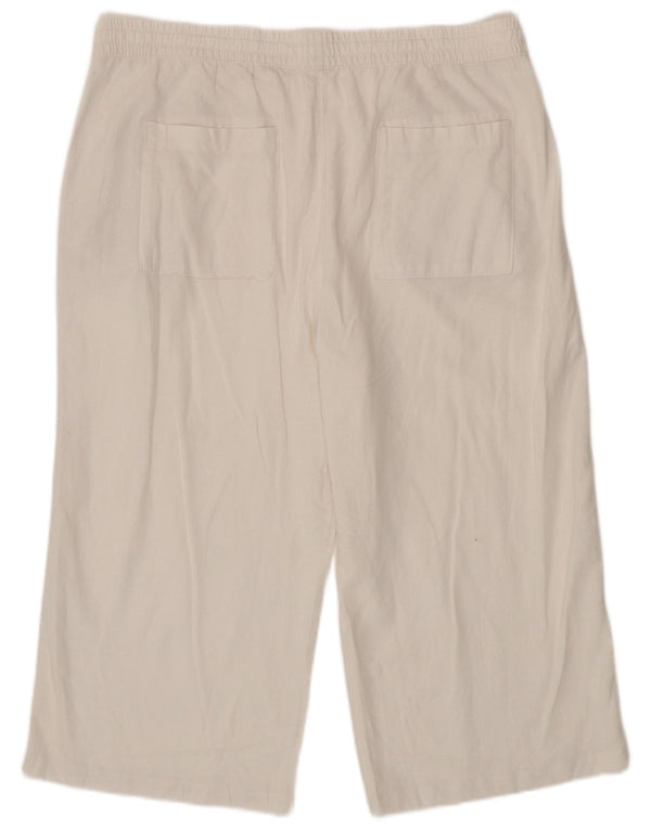 Marks & Spencer Γυναικείο ίσιο παντελόνι Capri UK 20 2XL W40 L21 Λευκό