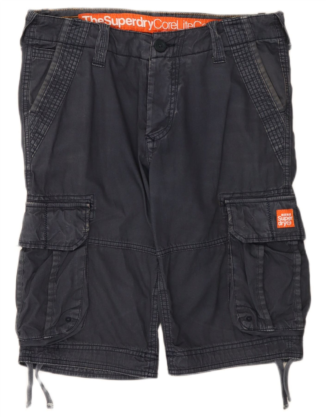 Ανδρικό σορτς Cargo Superdry Small W32 Navy Blue Cotton