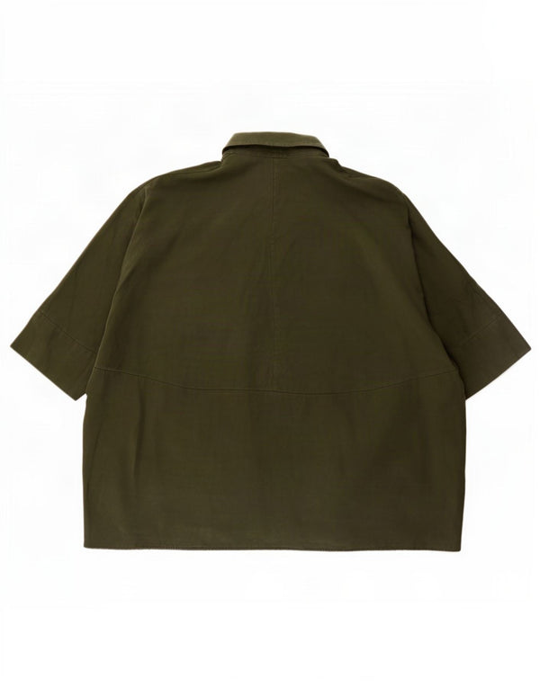 Cos Γυναικείο κοντομάνικο πουκάμισο Oversized UK 10 Small Khaki Lyocell